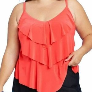 Aqua Green Women's Tiered Tankini Top Plus Sizes 20 W or 2X